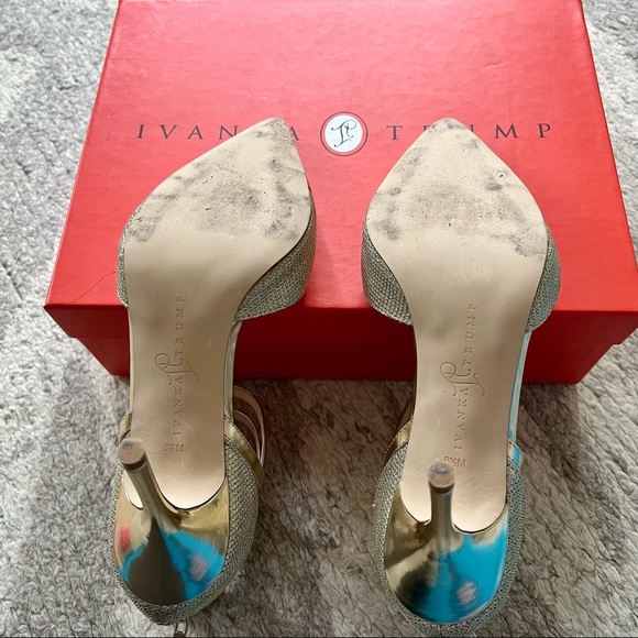 Ivanka Trump Dream Pointy Toe Pump in Glitter Gold Size 8.5 - Picture 5 of 7